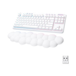 Logitech G715 Wireless Mechanical Gaming Keyboard withTactile Switches (GX Brown), and Keyboard Palm Rest - White Mist - Teclado